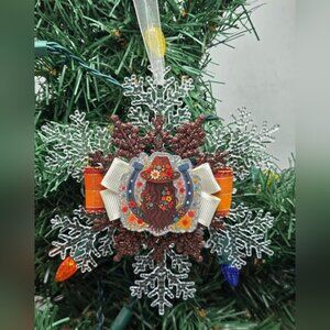 NWT Country Girl Ornament Horseshoe Flowers Rustic Cowgirl Christmas Holiday